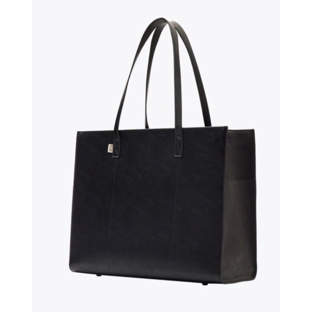 New BEIS The Work Tote Large Black Croc Vegan Leather Crosbody Strap Tote Bag